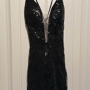 Elegant Black Sequin Dress